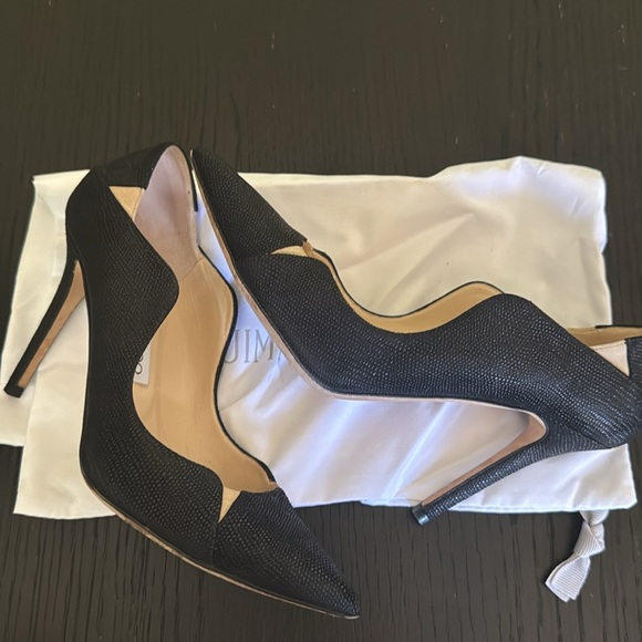 Jimmy Choo Tamika Black/Nude Textured Suede Heels. With box & dust bag. Size 6.5 - Picture 4 of 7